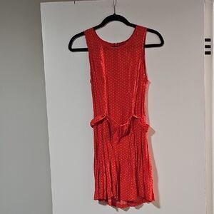 Free People Red Floral Pattern Dress